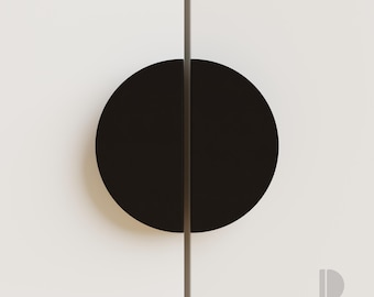 Poignée d'armoire noir jais pour mobilier moderne, poignée de tiroir ronde minimaliste en métal