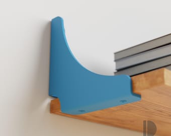 Light Blue Shelf Brackets Set of 2, Modern Metal Wall Support