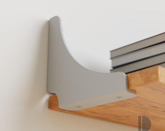 Window Gray Shelf Brackets Set of 2, Modern Metal Wall Support