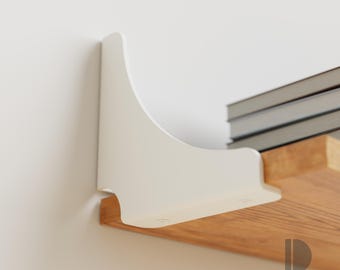 Traffic White Shelf Brackets Set of 2, Modern Metal Wall Support