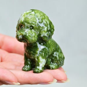 2.4INCH Natural crystal carved Dog skull,Natural green jade,Dog carved,Crystal skull