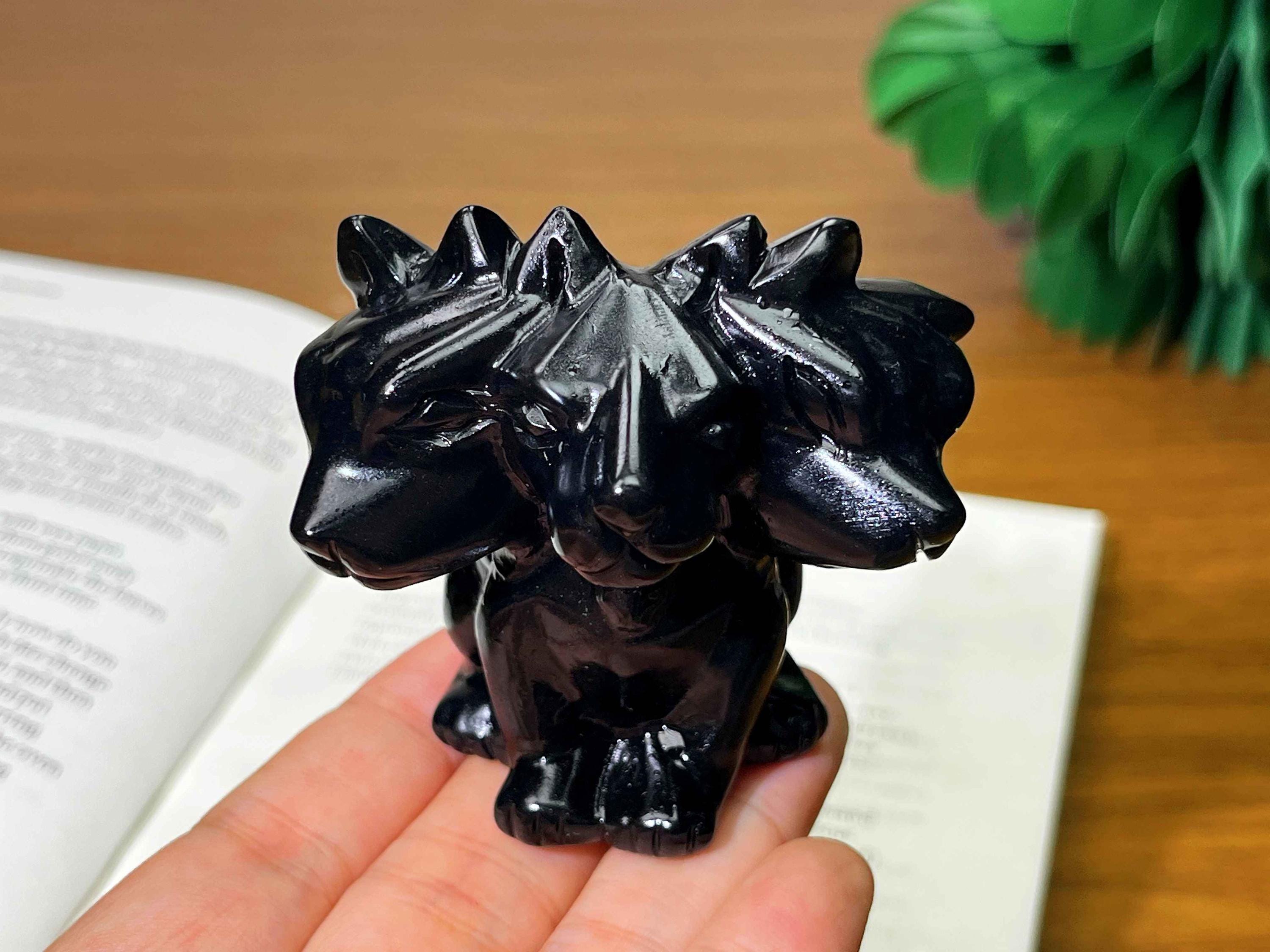 Obsidian Black Dog Figurine - Etsy