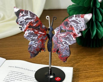 5'' Natural A pair Mexican agate Butterfly Wings,Crystal wings,quartz crystal，Crystal butterflyWings 1PC