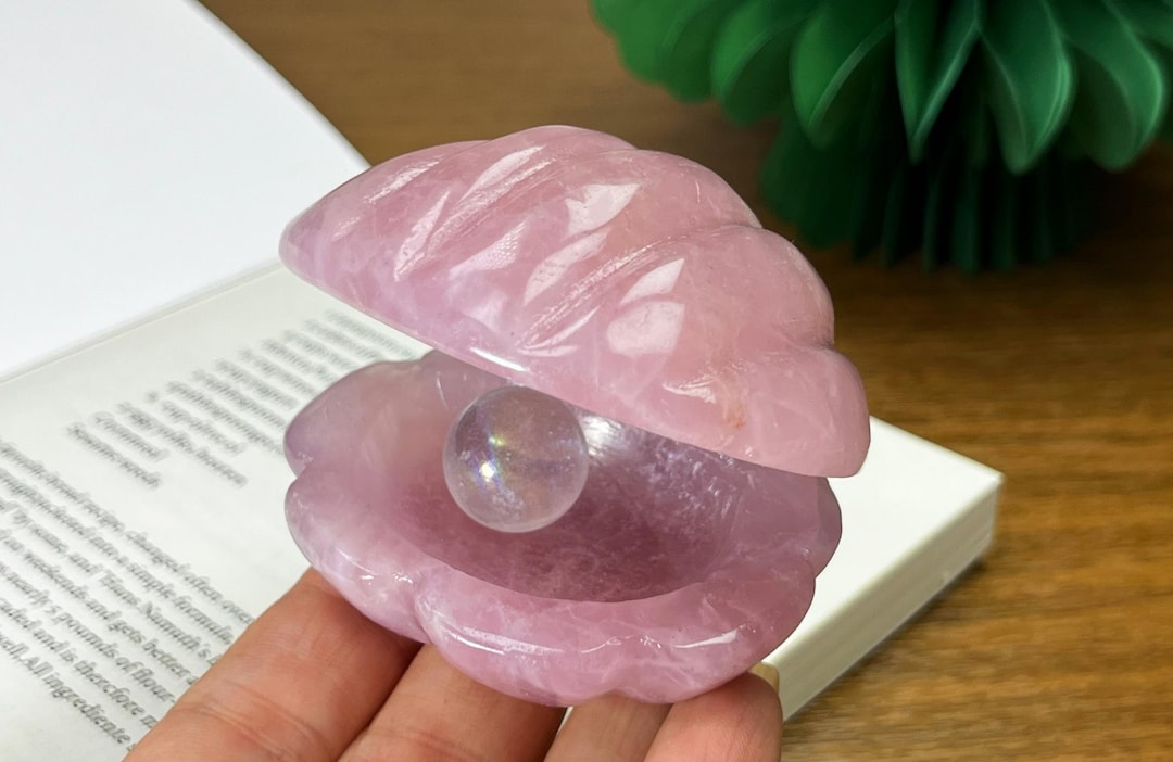 2.4''natural Carved Rose Quartz Seashell+free Ball,crystal Seashell ,collect Carved，home Decor,crystal Gift，crystal Healing - Etsy