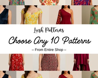Sewing Pattern Bundle PDF | Choose Any 10 Clothing Patterns (Digital Download)