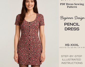 Patrón de costura para vestido Petal Fit / Patrón PDF fácil para principiantes