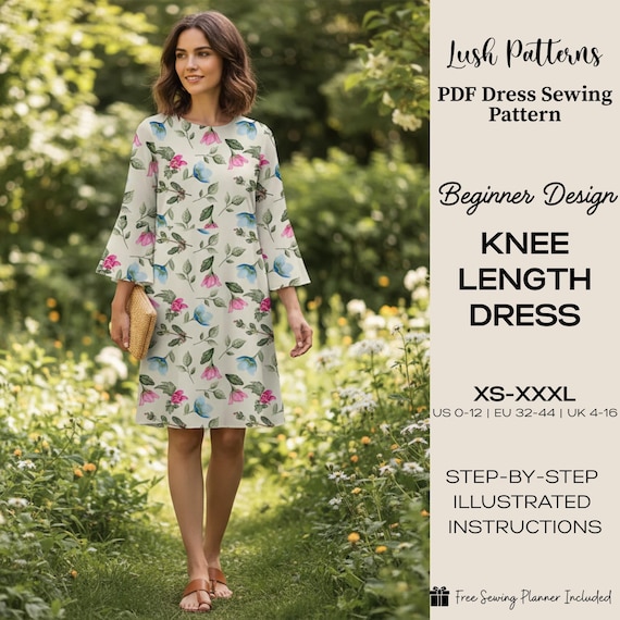 knee length dress patterns Amazon.com: McCall's Patterns McCall's Women's Knee Length Pleated Dress, Sizes 14-22 Sewing Pattern, White : Arts, Crafts & Sewing
