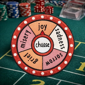 Emotional Choice Wheel Patch – Humorous Design with a Gambling Twist on Life's Emotions