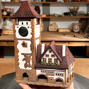 Clock Tower House - Ceramic Aroma Oil Burner and Tea Light Holder
