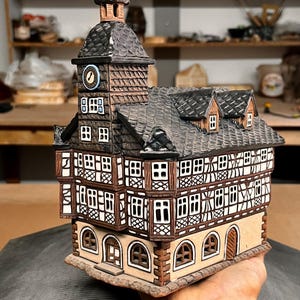 Half Timbered Tower Manor - Ceramic Aroma Oil Burner and Tea Light Holder