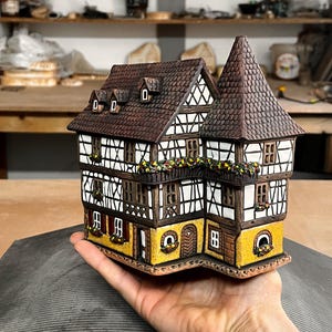 Half Timbered Tower House - Ceramic Aroma Oil Burner and Tea Light Holder