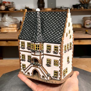 Tall Steep Roof House - Ceramic Aroma Oil Burner and Tea Light Holder
