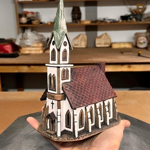 White Village Church - Ceramic Incense House and Tea Light Holder