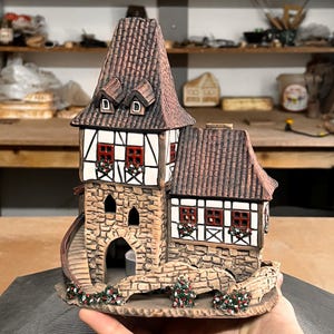Stone Gate Tower - Ceramic Aroma Oil Burner and Tea Light Holder