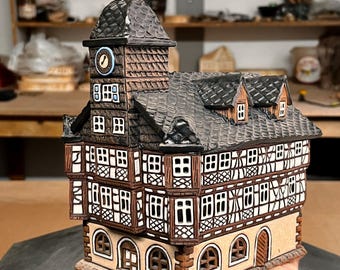 Handmade Ceramic House - Tea Light Holder Aroma Diffuser