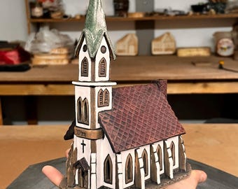 Handmade Ceramic House – Tea Light Holder Aroma Diffuser Incense Holder Church