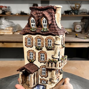 Handgjord keramisk miniatyr – värmeljushållare för eterisk olja