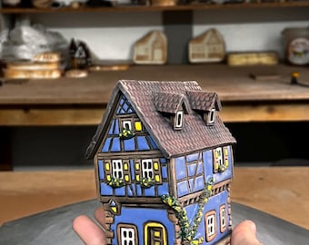 Handmade Ceramic House – Tea Light Holder and Aroma Oil Diffuser