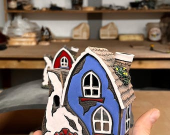 Handmade Ceramic House – Candle Holder and Essential Oil Diffuser