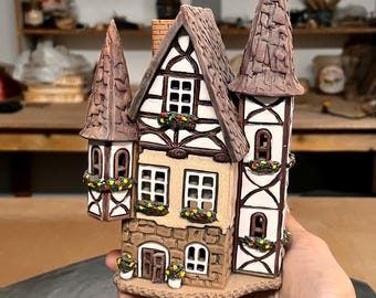 Handmade Ceramic House – Candle Holder Aroma Oil Diffuser Gift