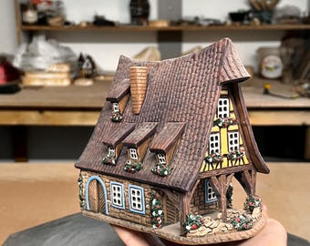 Handmade Ceramic House – Candle Holder Essential Oil Burner