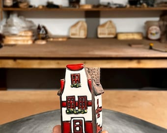 Handmade Ceramic Christmas Village House – Incense Stick Burner