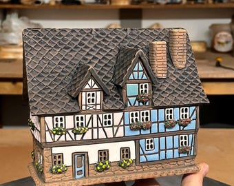 Handmade Ceramic House – Candle Holder Aroma Oil Diffuser