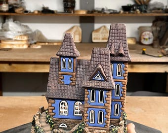 Handmade Ceramic House: Aroma Oil Diffuser & Tealight Holder