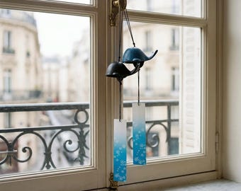 Cast Iron Wind Chime, Japanese Furin Bell with Vintage Design