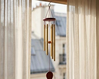 Money Tree 6-Tube Wind Chime – Good Luck Hanging Bell for Home, Garden, and Courtyard