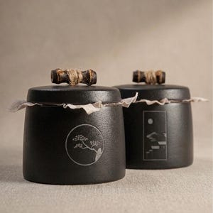 Ceramiczny słoik do przechowywania z pokrywką, ręcznie robiony francuski pojemnik na herbatę i kawę, rustykalny organizer kuchenny, wystrój vintage, prezent dla miłośników jedzenia