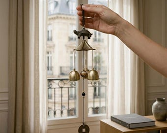 Antique Wind Chime, Vintage Copper Garden Decoration for Outdoor Spaces