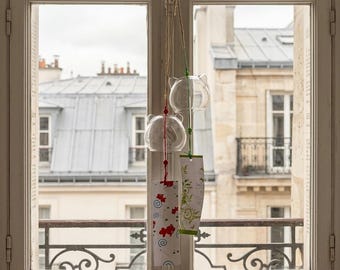 Japanese Wind Chime, Hand-Blown Glass Furin for Outdoor Decor