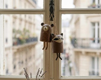 Cute Animal Resin Wind Chime Pet Pendant Rustic Garden Decor