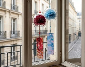 Japanese Wind Bell, Handmade Glass Furin for Spa and Home Decor