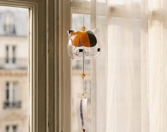 Japanese Sakura Glass Wind Chime Kawaii Room Decor with Soft Music Bell Sound