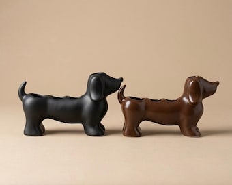 Dog Ceramic Toothbrush Holder Bathroom Organizer Stand