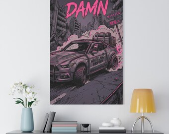 Wasteland Drifter Car Poster | Damn Post-Apocalyptic City Print