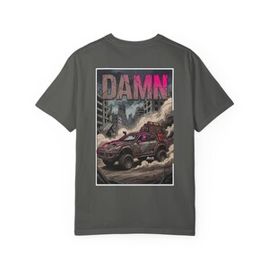 Damn Wasteland Nomad Riding Supra Truck T-shirt | Post-Apocalyptic Truck Art image 10