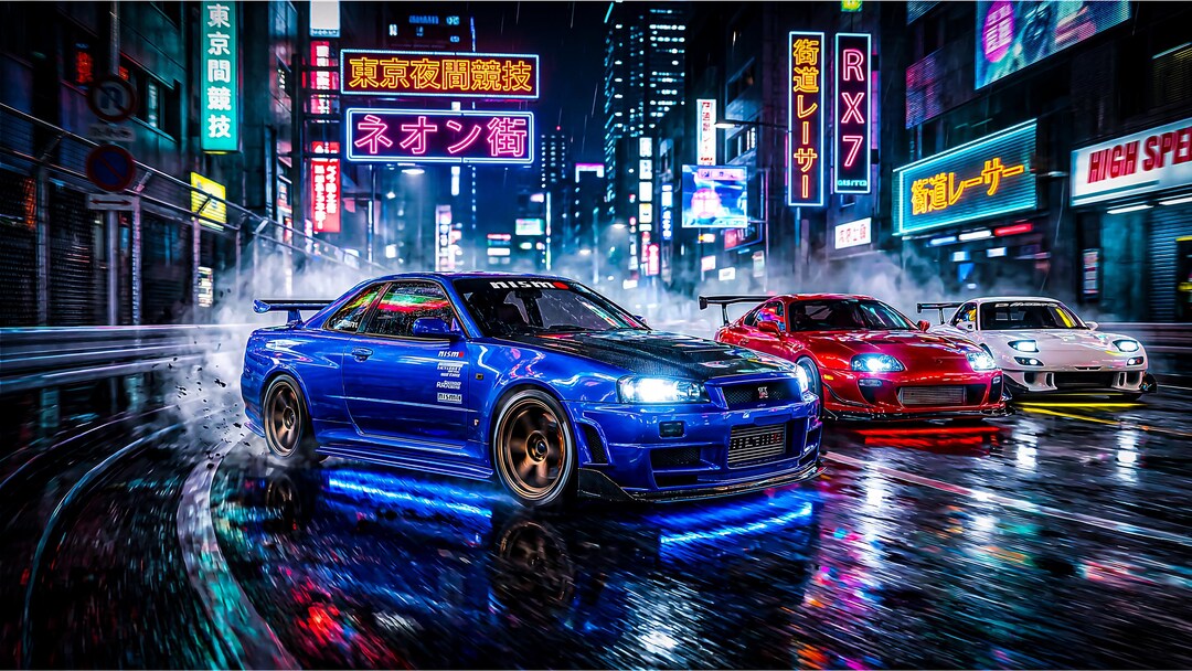 Jdm Street Racers Midnight JDM Street Racing Art - Etsy