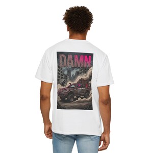 Damn Wasteland Nomad Riding Supra Truck T-shirt | Post-Apocalyptic Truck Art image 16