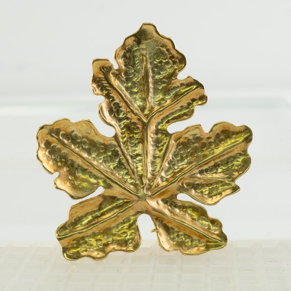 Tiffany and Co Leaf Brooch Pin, Vintage 18K Gold - image 8