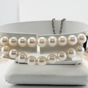 Vintage Mikimoto Pearl & Sterling Silver Bracelet Necklace Set.