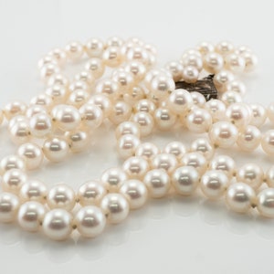 Vintage Mikimoto Pearl & Sterling Silver Bracelet Necklace Set.