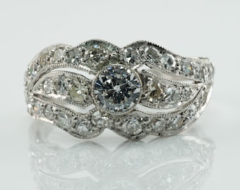Diamond Ring, Vintage Estate Platinum Wedding Engagement