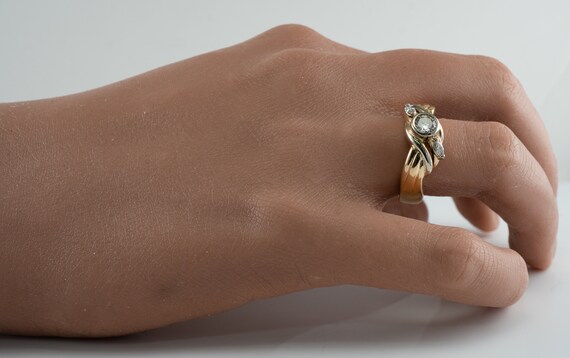 Diamond Ring, Vintage 14K Gold Band, Wedding Enga… - image 6