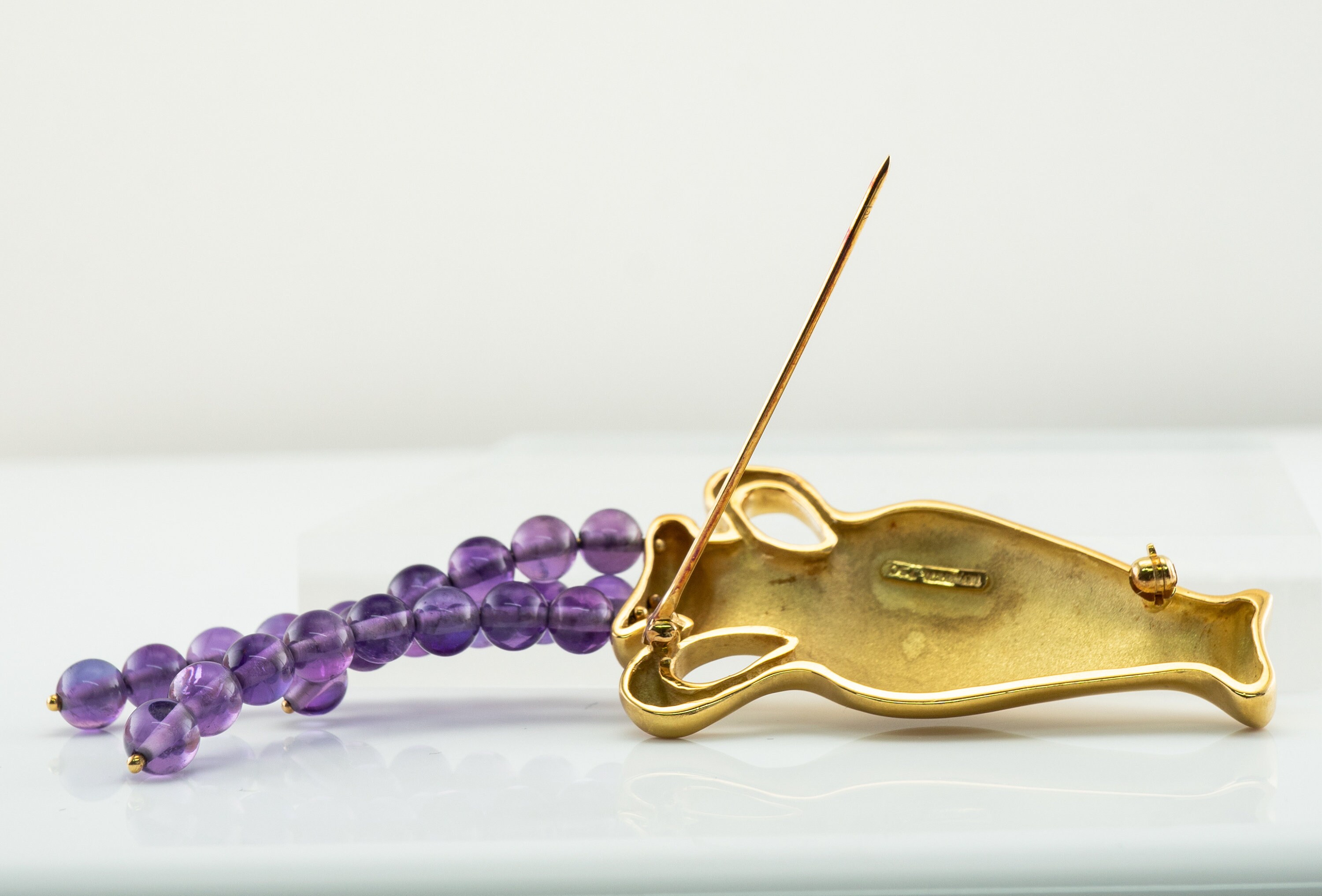 稀少]ティファニーファイヤワークスブローチ 925 アメジスト石