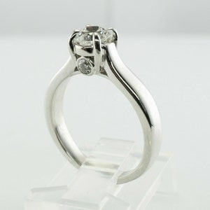 Delia Diamond Solitaire Ring, Estate 14K White Gold, Engagement image 7