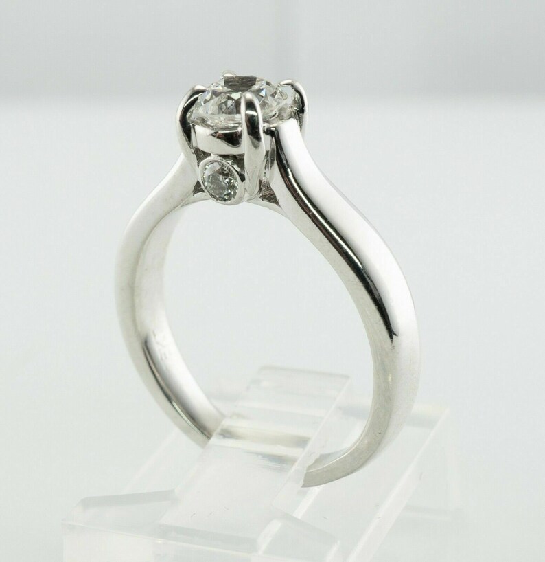 Delia Diamond Solitaire Ring, Estate 14K White Gold, Engagement image 7