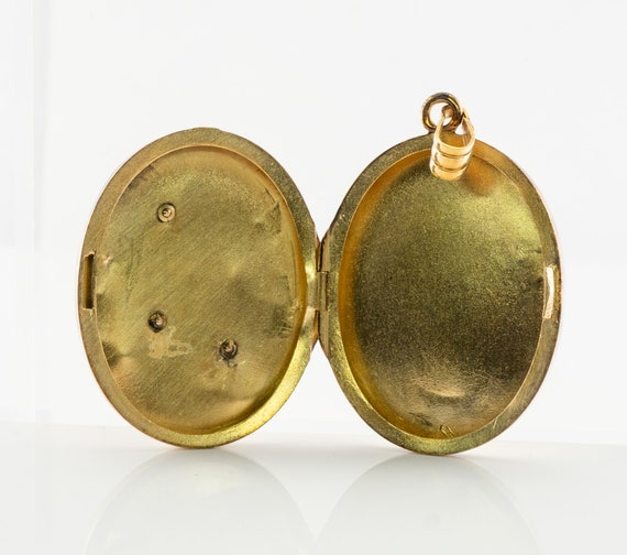 Art Nouveau Pendant Locket, Freshwater Pearls Gold - image 2